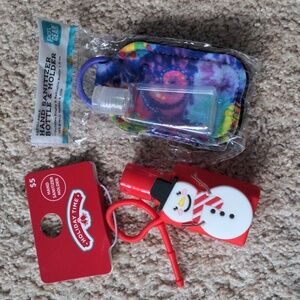 NWT Hand Sanitizer Refillable Bottles And Holders